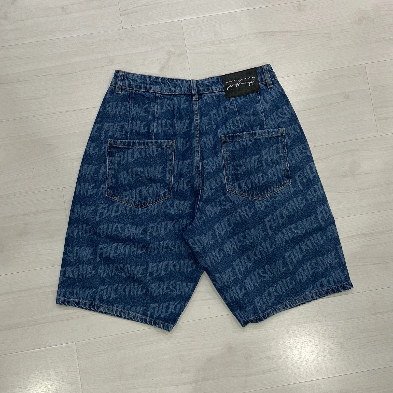 Pantalón Corto Fucking Awesome - Baggy Pleated Denim Shorts (Blue)